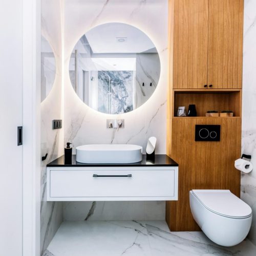 Modern new luxury bathroom. Interior design