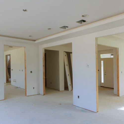 Renovation of apartment interior of a house under construction.